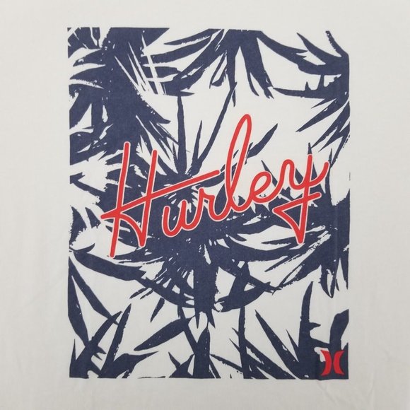 Hurley Shirt Mens XL White Short Sleeve Crew Neck Spell Out Logo - Picture 4 of 10